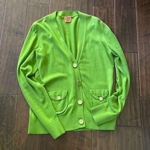 Tory Burch Green Cardigan | Size Large
